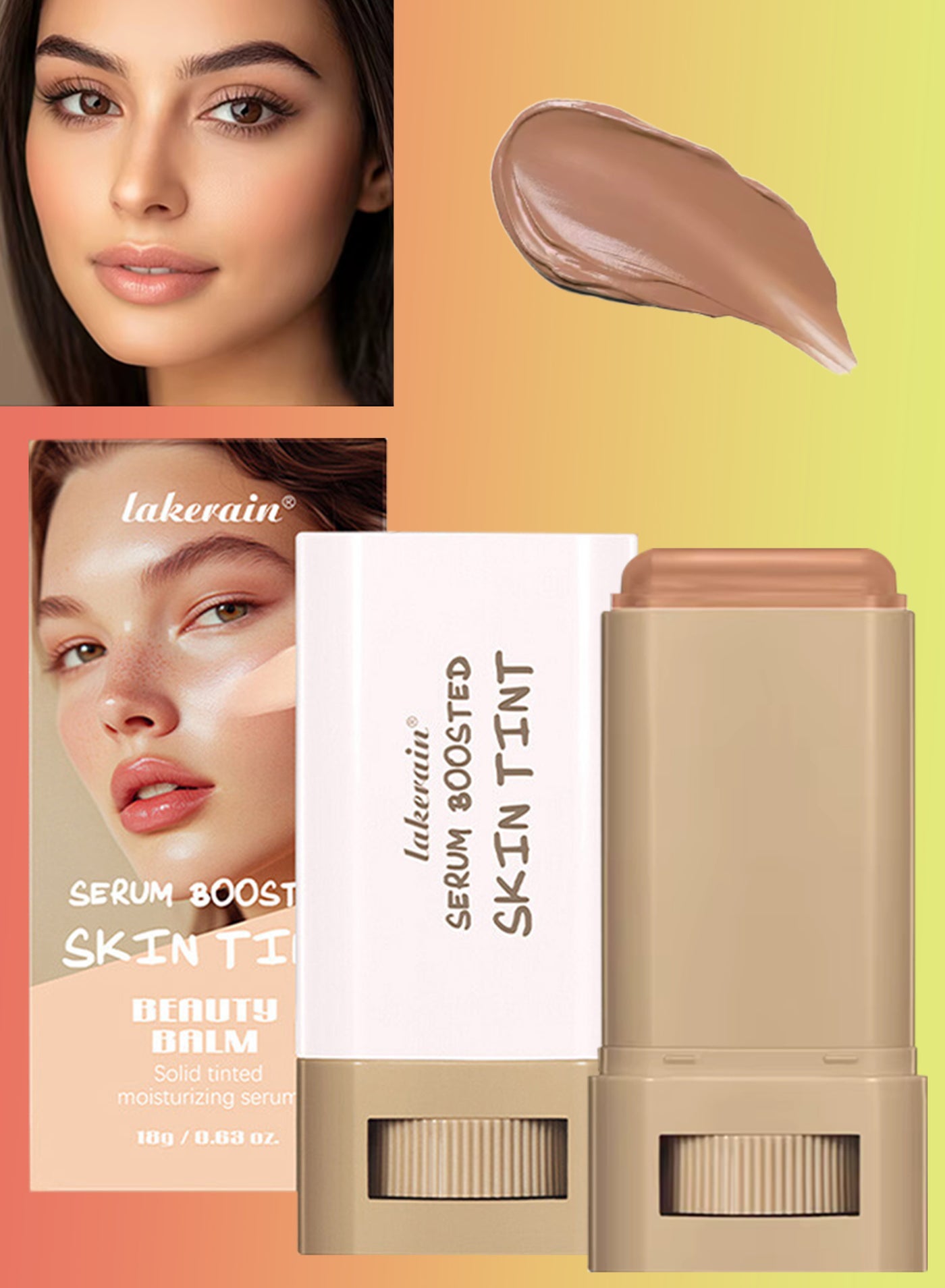 Serum Boosted Skin Tint Beauty Balm Solid Tinted Moisturizing Serum Contour Stick Foundation Face Sticks for Women Natural Finish Makeup Foundation Face Stick Contour Stick 18g 06