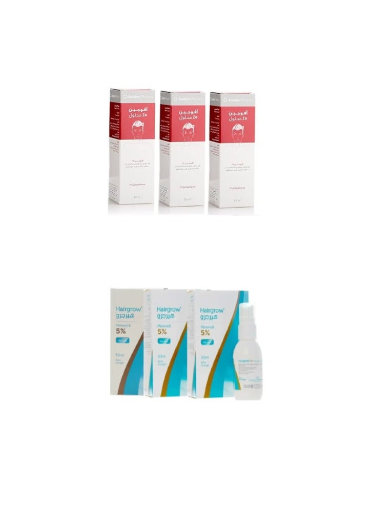 Hair Grow 5 Minoxidil 3 Pack With Avogain 5% Minoxidil Solution 3 Month Supply 50ml 3 Pack