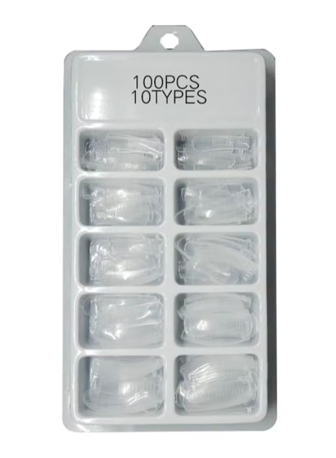 100-Piece Nail Tip Set Clear