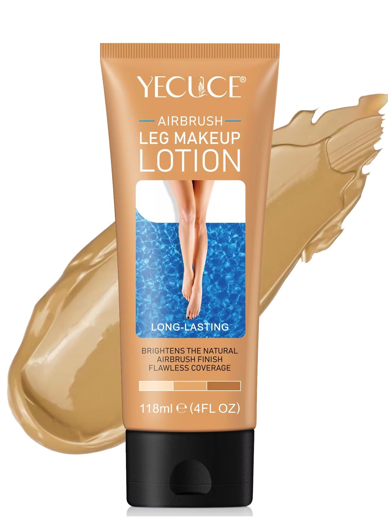 118ml Airbrush Leg Makeup Lotion Effect Leg Makeup Moisturize Light Leg Makeup Waterproof No Transfer Long Lasting Leg Skin Makeup Cover Cover Leg Scar Varicose Veins and Tattoo Cover Up Makeup Cream Fairest Glow 02