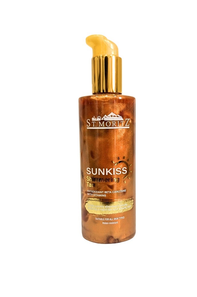 St. Moritz Sun Kiss Shimmering Tanning Oil with Beta-Carotene | 250ml | Glowing, Golden Bronze Tan