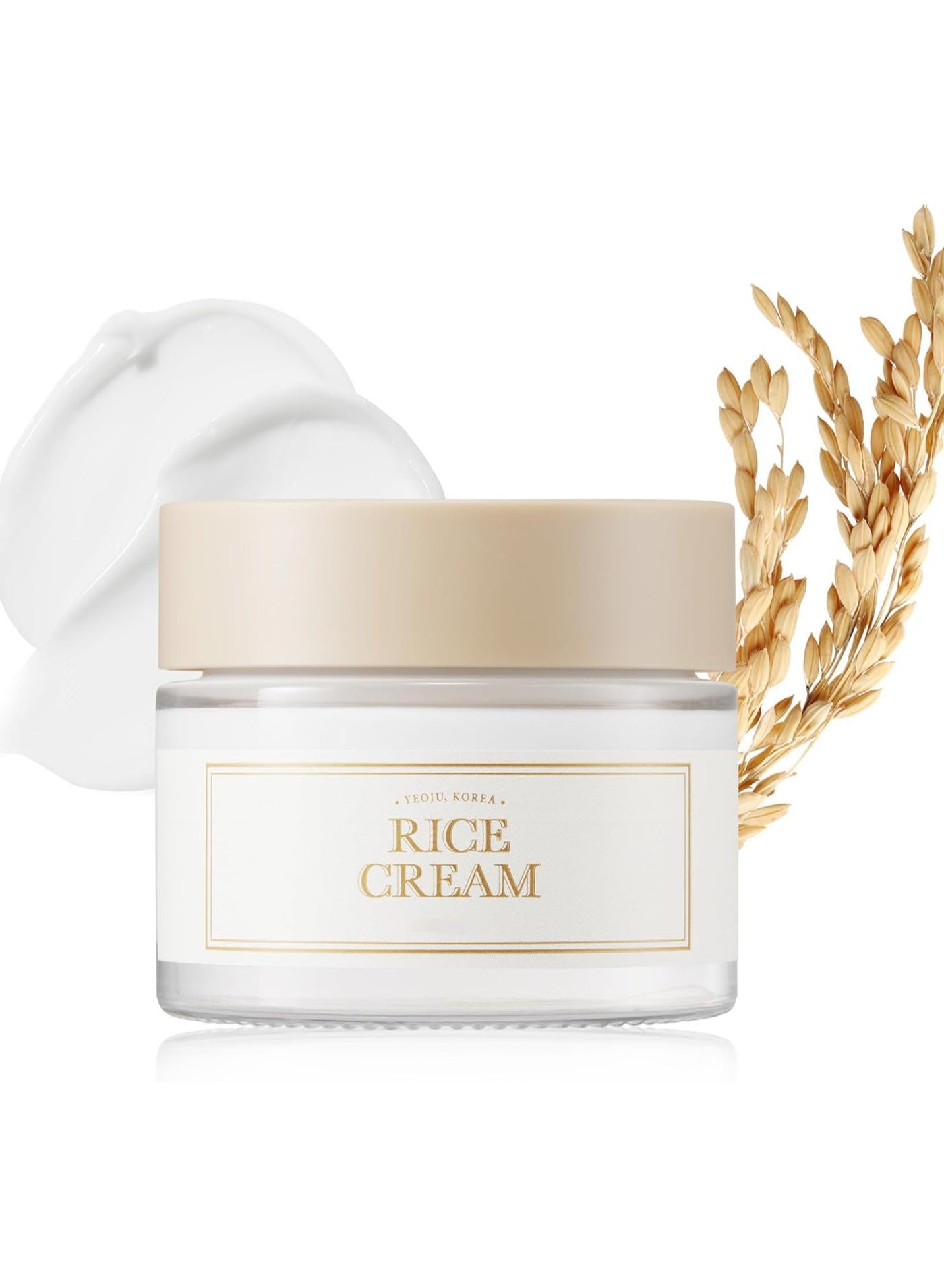 Rice Cream, 41% Rice Bran Essence with Ceramide, Glowing Look, Improves Moisture Skin Barrier, Nourishes Deeply, Smoothening to Even Out Skin Tone, K Beauty