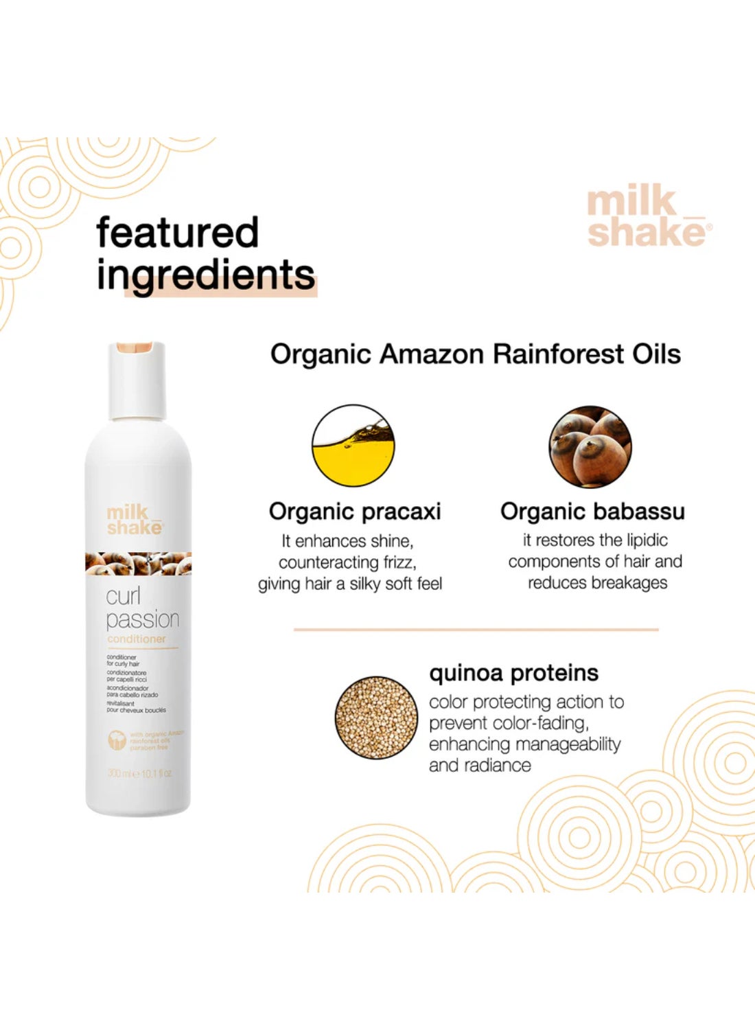 Curl Passion Conditioner with Organic Pracaxi & Babassu Oils – Paraben-Free Conditioner for Curly Hair – Hydrating, Anti-Frizz, Softening & Defining Formula with Quinoa & Milk Proteins for Bouncy, Long-Lasting Curls, 300ml - image 7