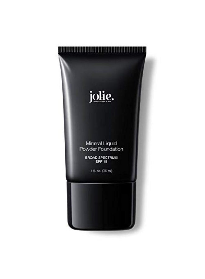 Jolie Liquid Powder Mineral Foundation, Super Silky Hydrating Oil-Free Makeup, SPF 15 Mineral Sunscreen & Primer - Vitamins A, C & E Antioxidants, For All Skin Types (Linen)