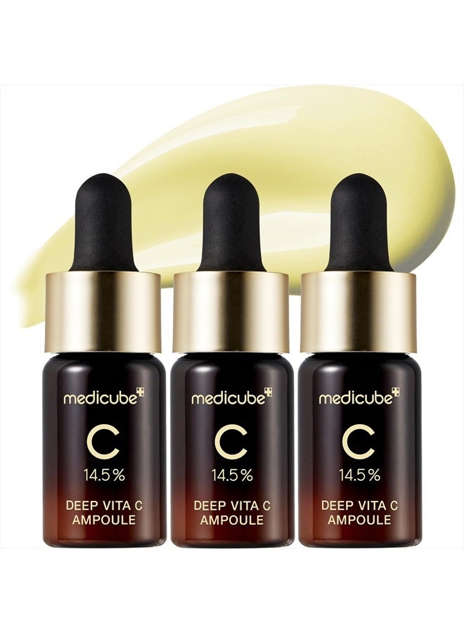 Medicube Deep Vita C Serum 2.0 || 14.5% Pure Vitamin C reduce the appearance of hyperpigmentation, dark spots, and blemishes | 16 self-tests complete | Korean skincare (10g * 3 bottles)