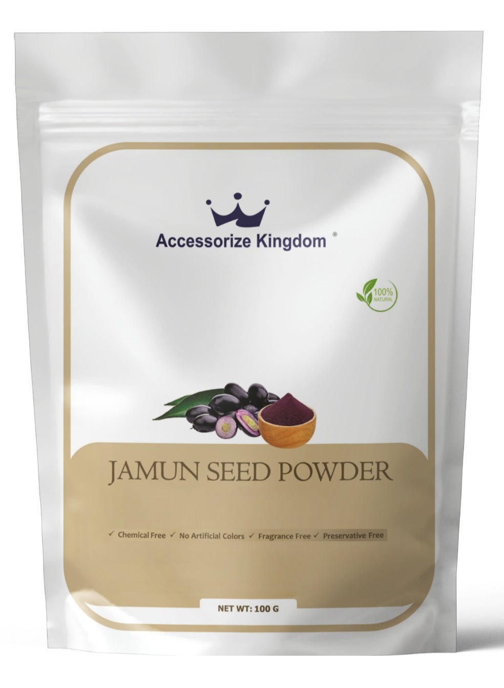 Jamun Powder (100gm) – 100% Natural & Pure | Suitable for Skin & Hair | Supports Clear Skin, Controls Oil & Reduces Blemishes | Strengthens Hair, Nourishes Scalp & Promotes Growth
