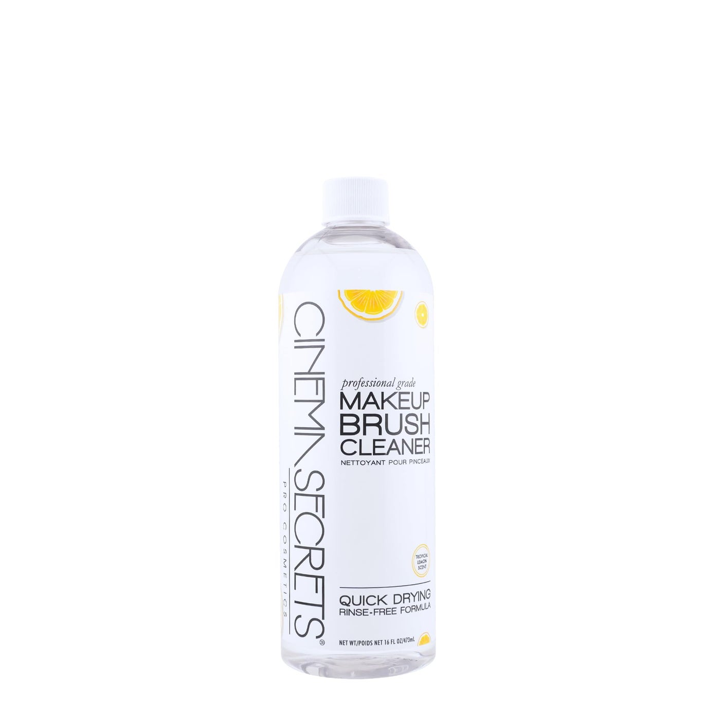 Cinema Secrets Original Makeup Brush Cleaner Solution - Professional Cleanser for Makeup Brushes - Quick-Drying, Rinse-Free Formula - Removes Stubborn Waterproof Make Up - Lemon (16 fl oz)