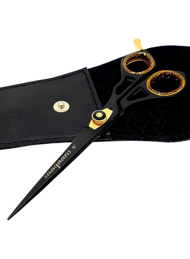 SQR-01 Professional Hairdressing Scissor - Perfect for Hair Salon/Barber/Hairdresser and Home use to Trim your Haircut/Beard/Moustache - Comes with Beautiful Black Pouch/Case