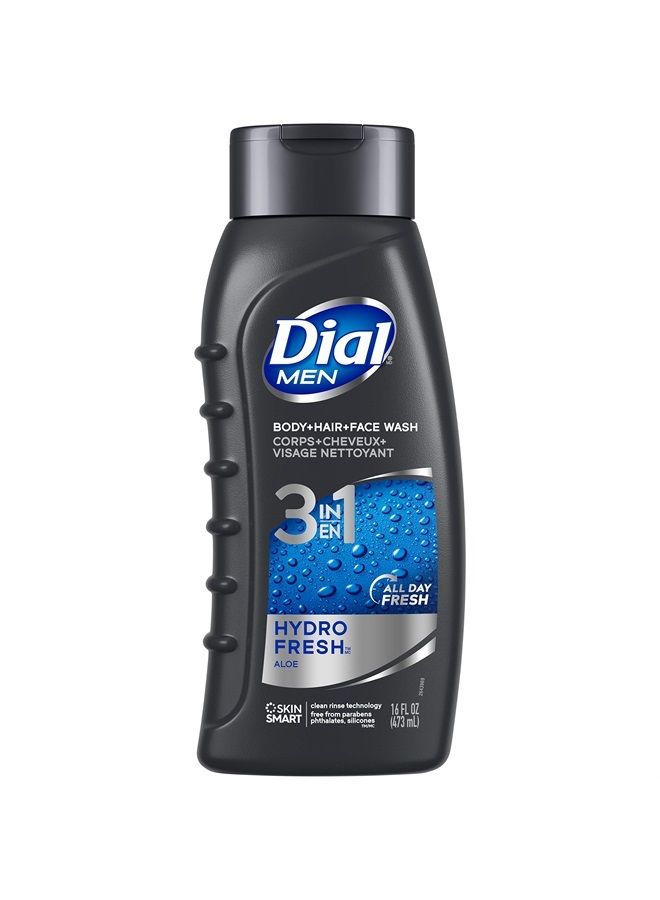 for Men Hair + Body Wash, Hydro Fresh with Advanced Hydration, 16 Fluid Ounces