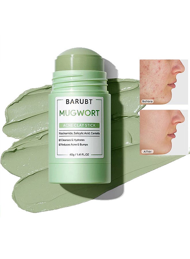 Mugwort Acne Clay Stick, Mugwort Anti Pores And Acne Clay Mask, Cleansing Mask Mud Mask For Men And Women, Moisturizing Oil Control Shrink Remove Blackheads, Shrink Pores, Improve Skin Tone
