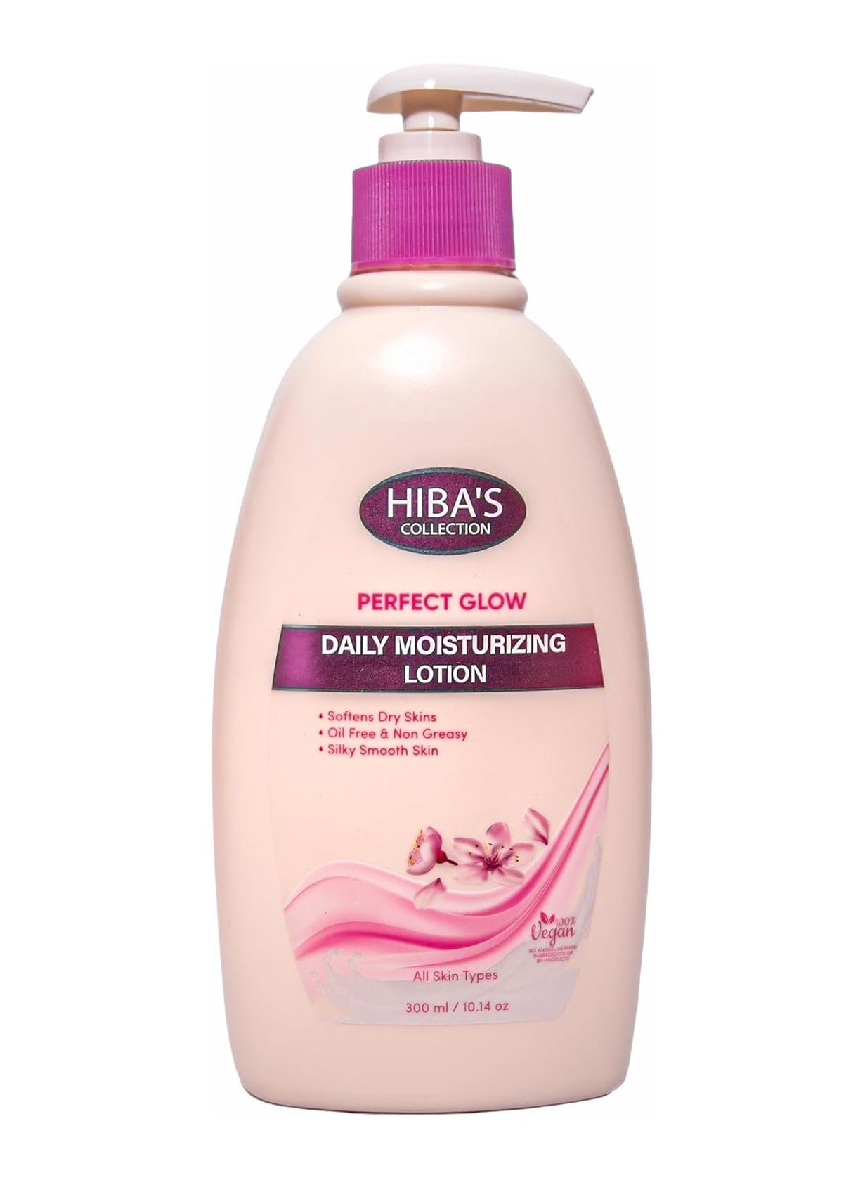 HIBA'S COLLECTION Perfect Glow Daily Moisturizing Lotion for All Type of Skins Oil Free & Non Greasy 300ml 10.14 oz