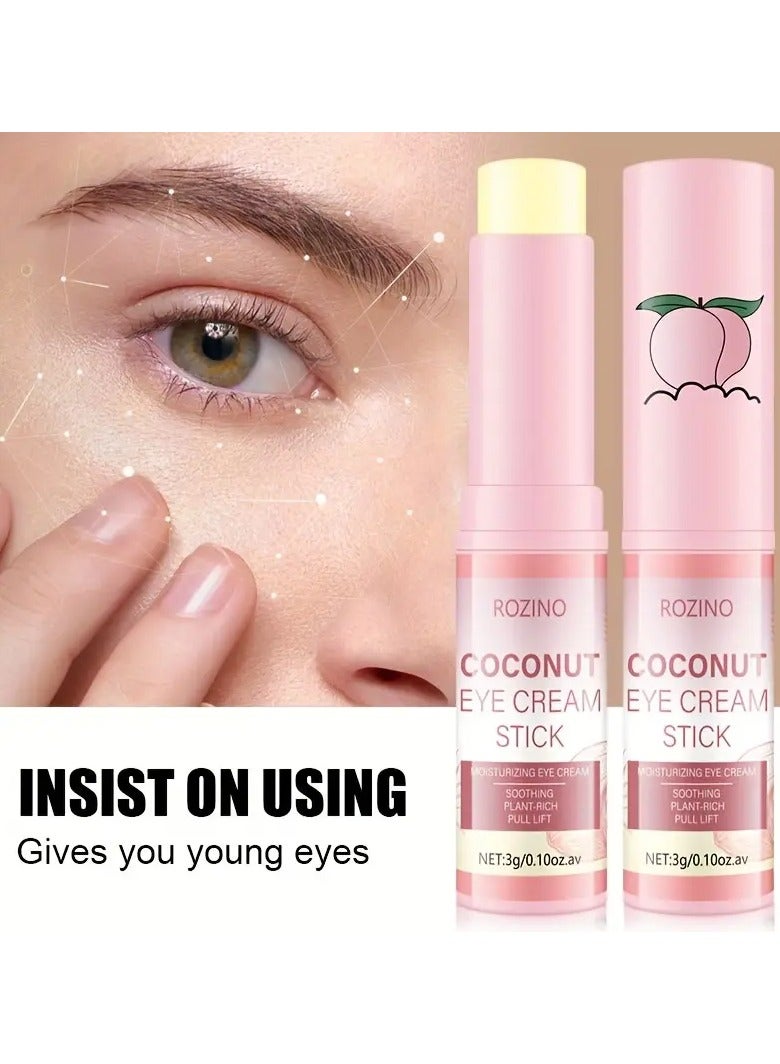 ROZINO Coconut Eye Cream Stick - Hydrating & Firming, Reduces Fine Lines, Dark Circles & Puffiness, for All Skin Types