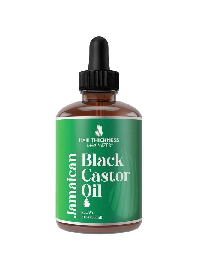 Jamaican Black Castor Oil for Hair Growth - Women and Mens Hair Oil for Dry Scalp Treatment - For Dry, Frizzy, Weak Hair, Hair Loss - 1oz - Non Toxic Hair Growth and Thickness Oil