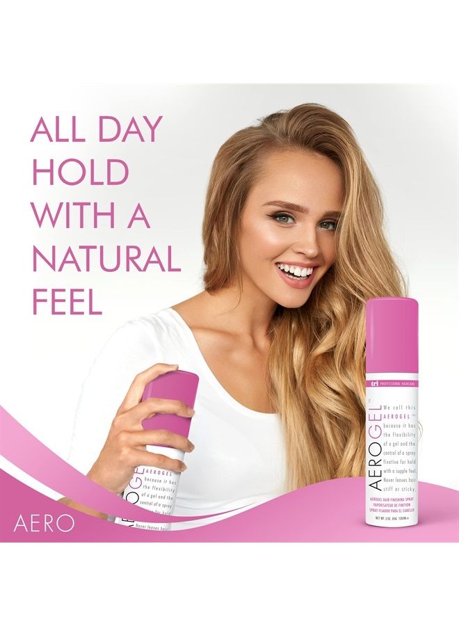 TRI Aerogel Hair Spray - Extra Hold, Free & Clear Hairspray for Women, Travel, Volume Fixer & Non-Sticky Essentials, Flexible Hold Bottle, Scented - (3oz, Pack of 1)