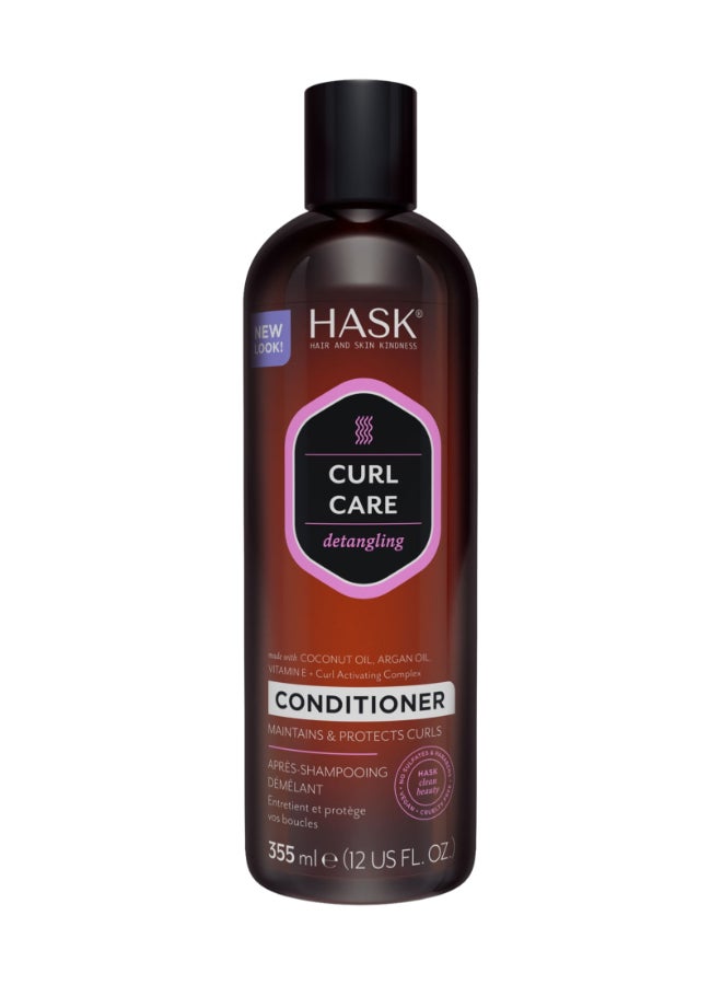 Curl Care Detangling Conditioner for All Curl Types - Retains Moisture, Softens & Fights Frizz with Coconut & Argan Oil (355 ml)