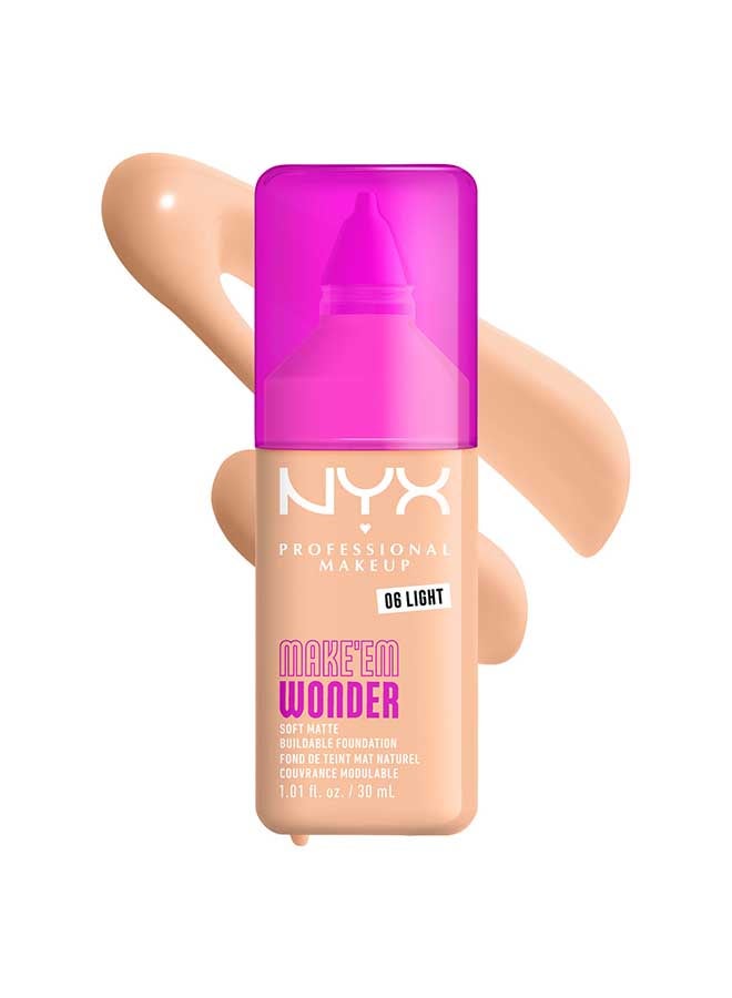 Make 'EM Wonder, 24H Soft Matte Foundation, Undetectable  Finish, Light