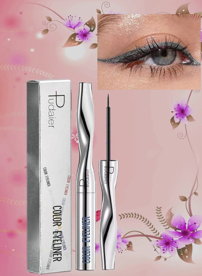 Color Eyeliner Liquid Eyeliner Pen Quick Drying Easy to Color Glitter and Matte Precision Fine Tip Eye Liner Makeup No Flaking No Smudging Waterproof and Long Lasting Eyeliner Pencil Glitter Black 08