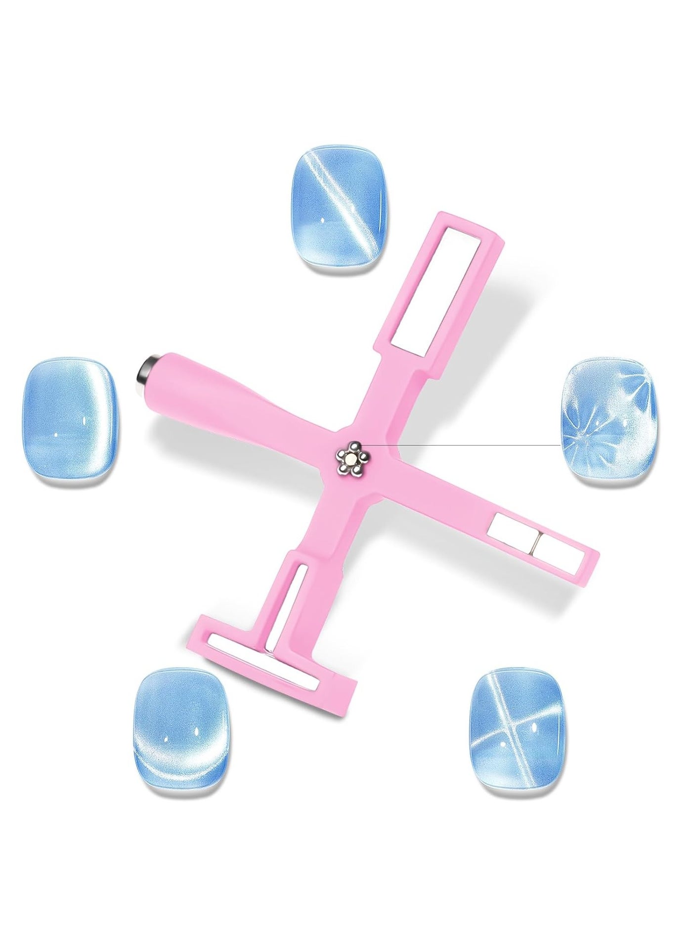 5 in 1 Nail Magnet Tool: Cat Eye Magnet Tool Multi-Function Magnet Stick 3D Magnetic Cat Eye Gel Polish, Nail Art Cat Eye Magnet Stick Nail Design Tools for Nail Salon Home DIY
