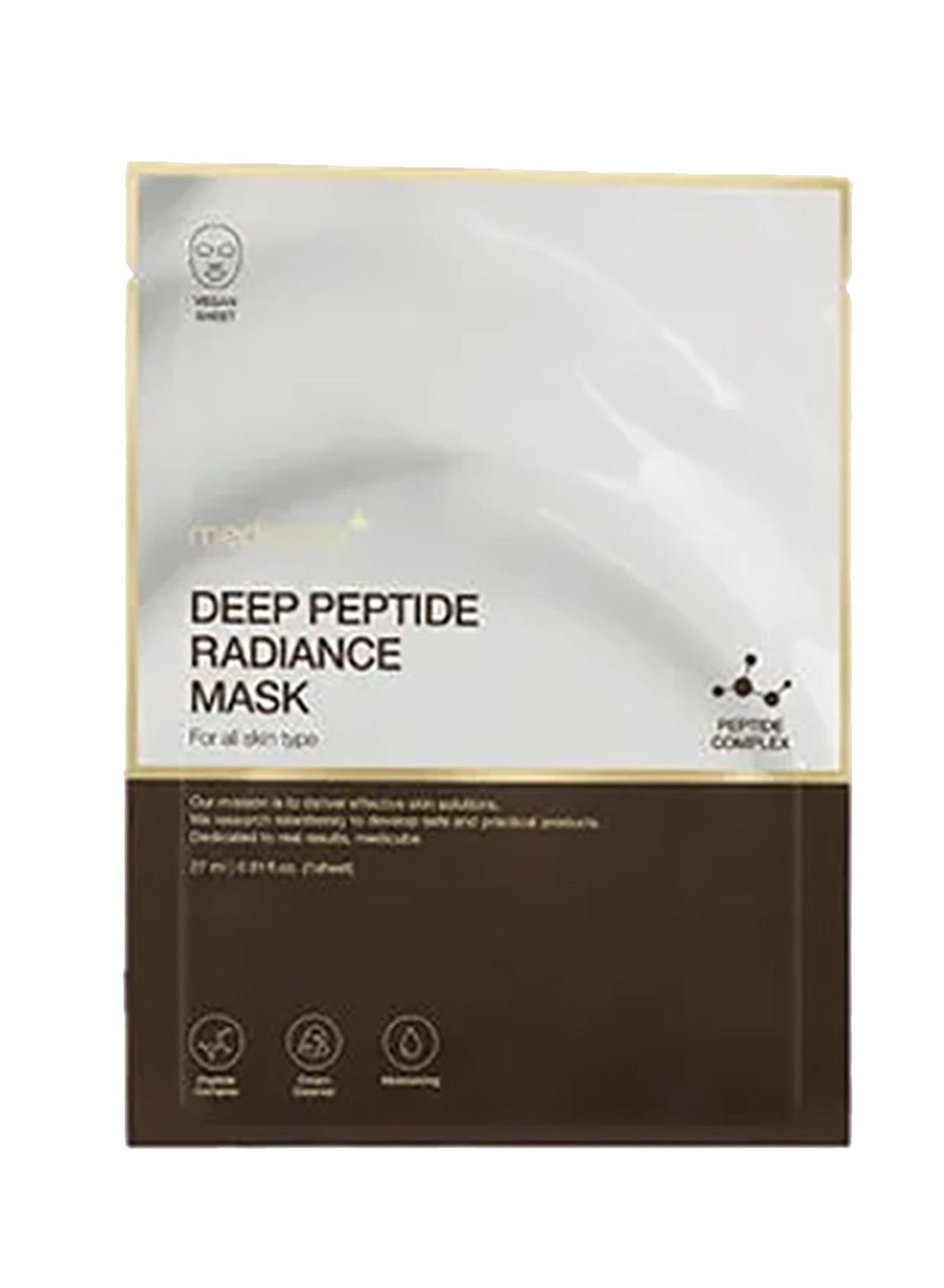 Deep Peptide Radiance Mask, Hydrating & Firming Sheet Mask with Quadruple Peptide Complex, Hyaluronic Acid & Niacinamide, Brightening Anti Aging Face Mask for Elastic Radiant Glowing Skin