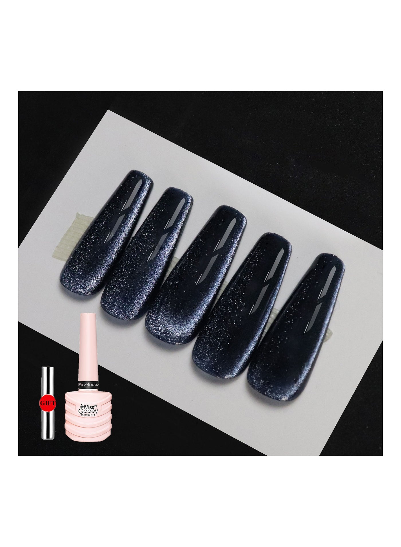 Gel Nails Polish Set UV LED Needs Super Shiny Color Long Lasting,Cat Eye Glitter with Magnetic Stick Kit ,Quick Drying Magnetic Art Manicure DIY At Home Soak for Women