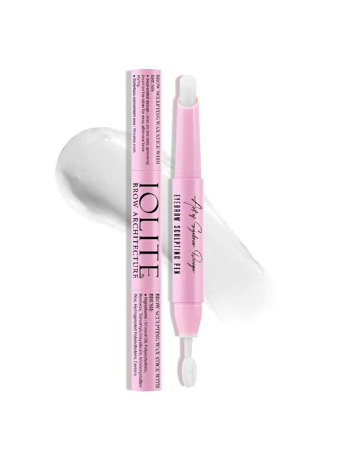 Brow Wax Sculpt and Set Dual Ended Clear Brow Styling Wax with Brush for Firm Flexible Hold Shaped and Defined Brows All Day Brow Lamination