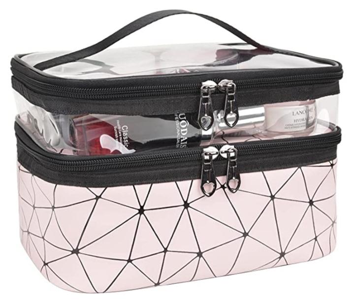Cosmetic bag Double Layer Travel Makeup Bags For Women, Waterproof Portable Cosmetic Cases Make up Organizer for Makeup, Cosmetics Tools