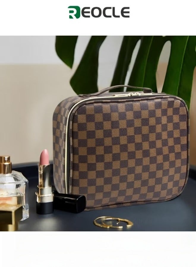Travel Makeup Train Case Makeup Cosmetic Case Organizer Portable Artist Storage Bag with Adjustable Dividers for Cosmetics Makeup Brushes Toiletry Jewelry Digital Accessories