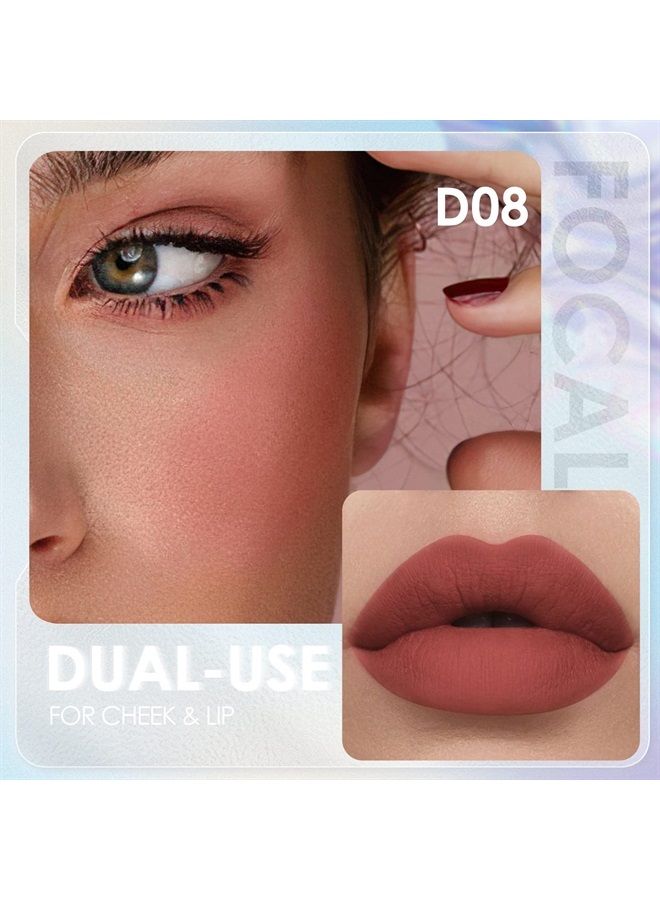 Velvet-hazy Matte Cheek Lip Mud Dual-use For Lips And Cheek Lip Clay High Pigment Lipstick Blush Lasting Lip Tint