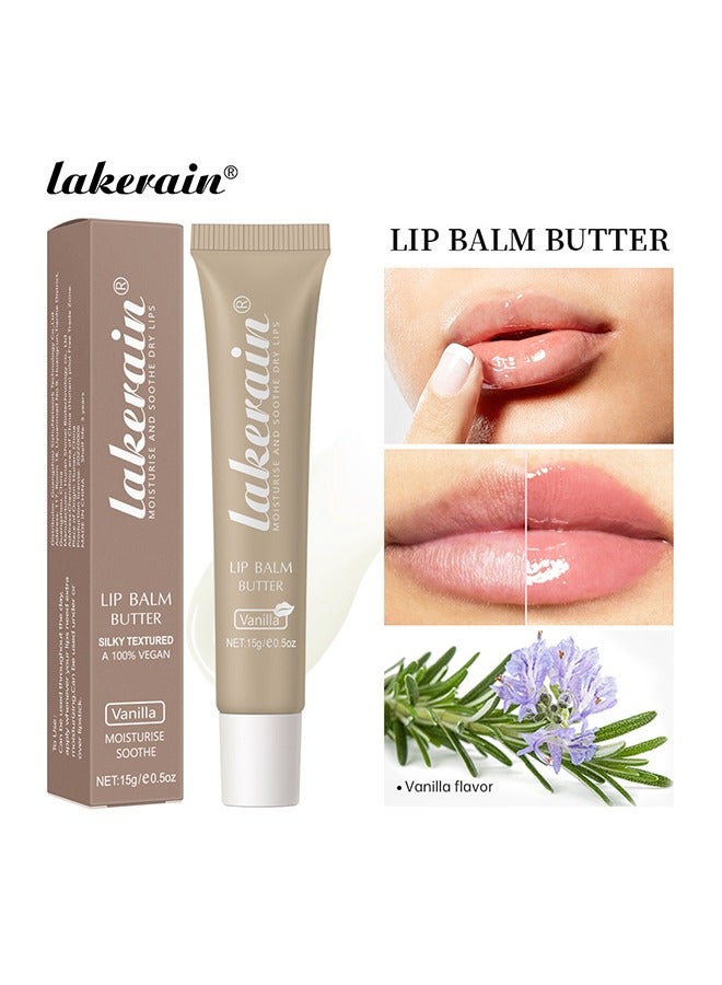Lip Balm Butter - Vanilla，Lip Care to Moisturize & Soothe Dry Lips 100% Vegan Silky Textured Lip Cream for Dark & Dry Lips Long Lasting Hydration & Moisturization Repair