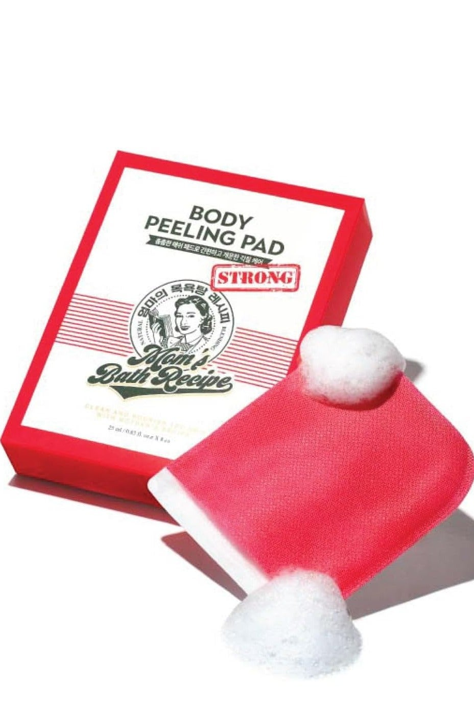 Mom's Bath Recipe Body Peeling Pad Strong, All in One Bubble Body Wash & Scrub Gloves with Kelp & Biotics, Intense Exfoliating Mitts for Dead Skin Cells, Goosebumps and Scaly Skin, 8 Sheets