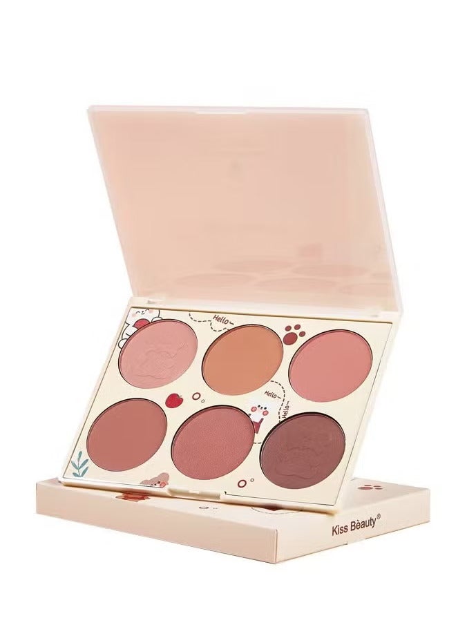 Blushes, 6 Colors Pearlescent Blushes Powder Bright Facial Blushes Profile And Highlight Blushes Facial Beauty Makeup Blushes Glow on