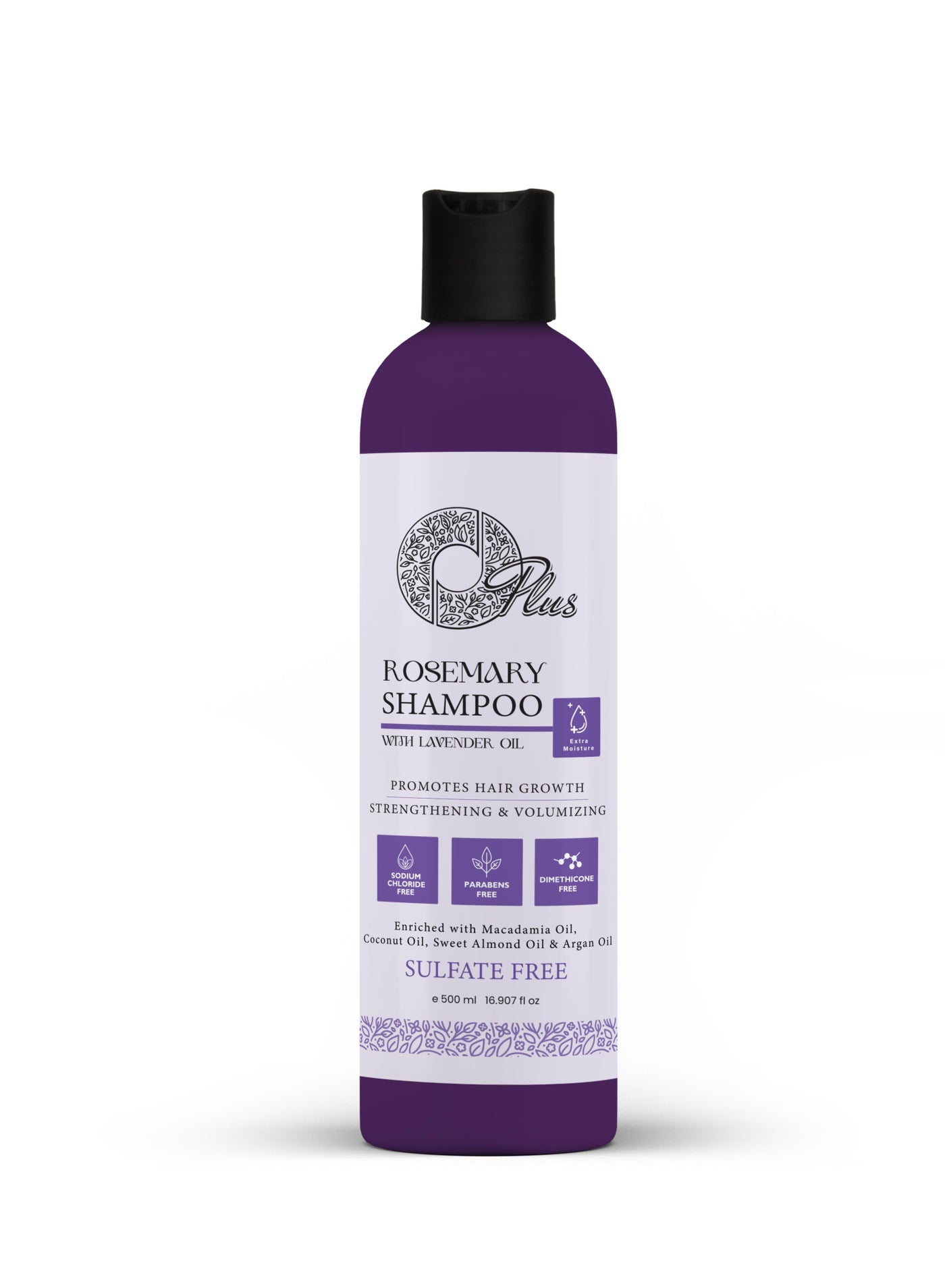 OPlus 500ml Natural Hair Growth Shampoo with Rosemary and Lavender Oils