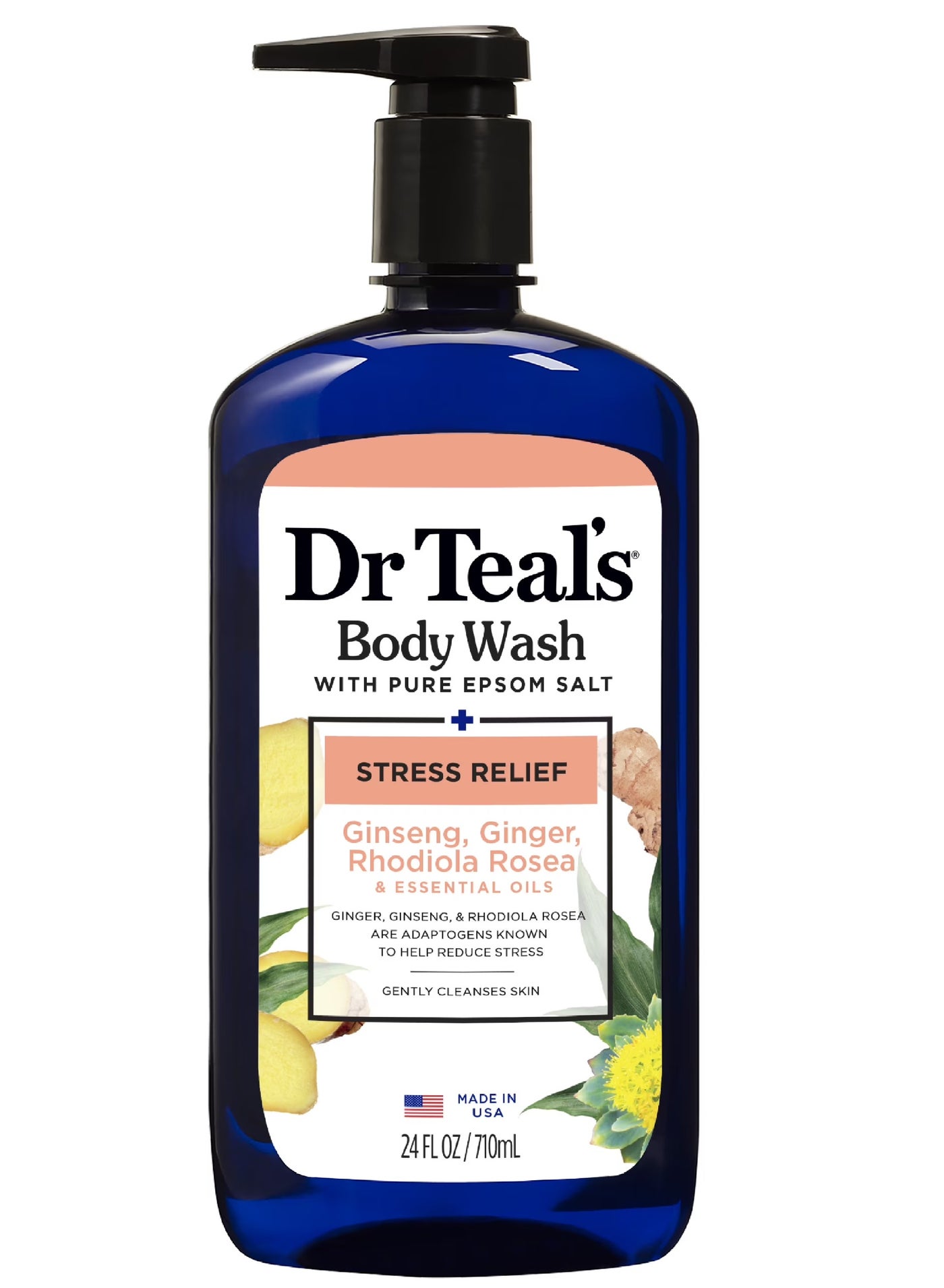DR.TEALS GINSENG, GINGER, RHODIOLAROSEA & ESSENTIAL OILS BODY WASH 710ML