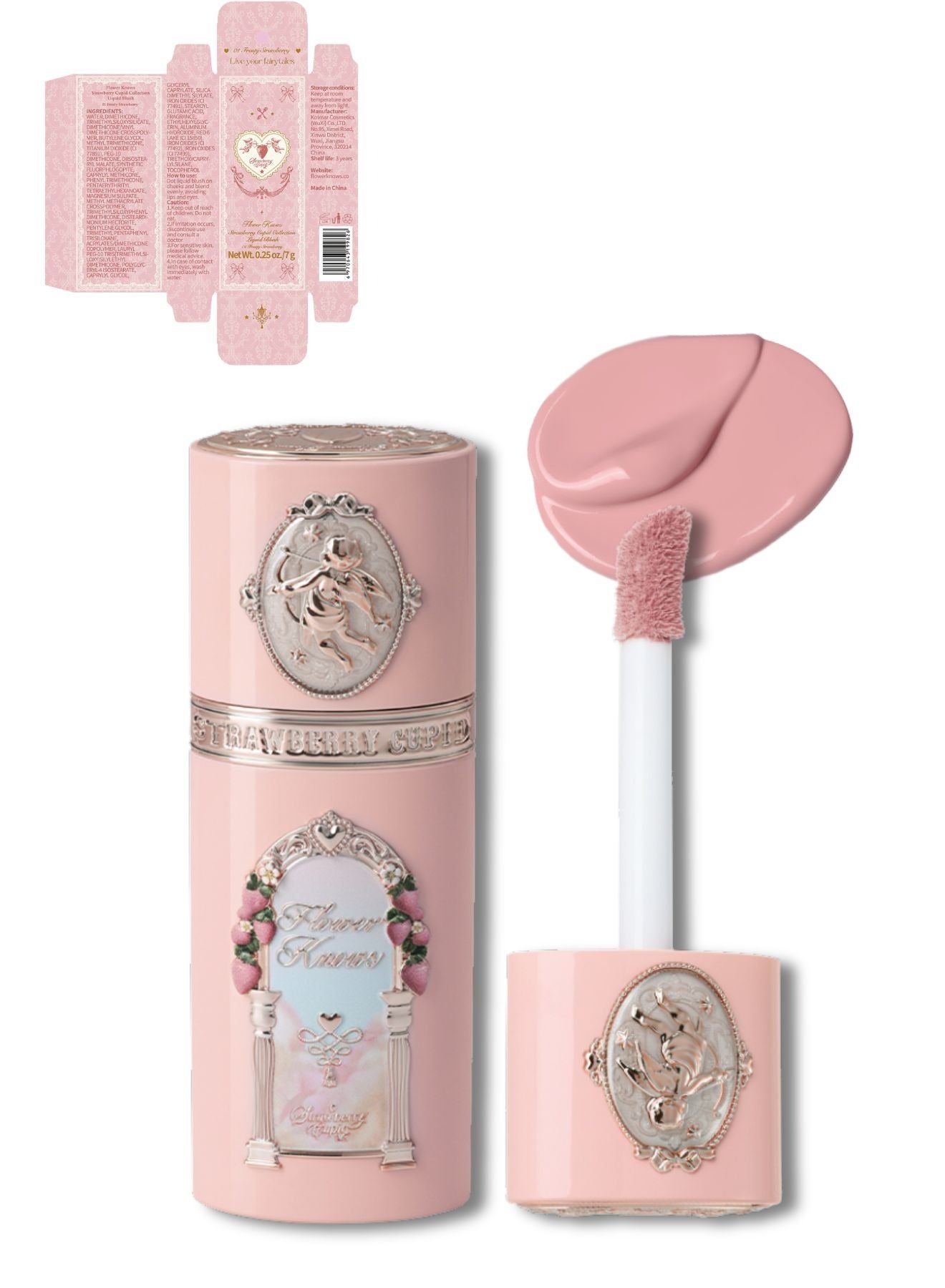 Strawberry Cupid All Day Glow Liquid Blush Second-Skin Milky Texture Hydrating & Long-Lasting （02 Coastal Rose）