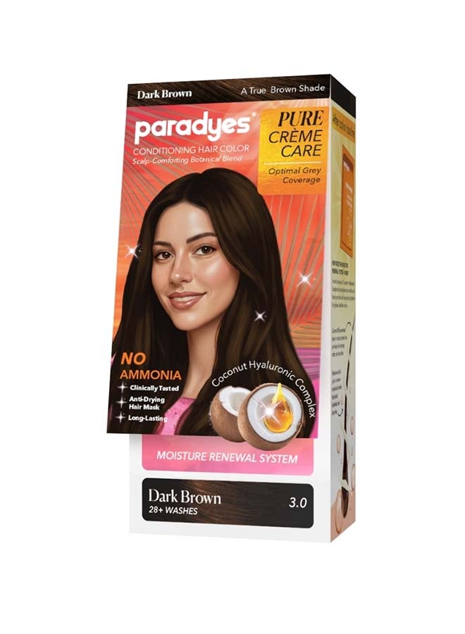 Pure Creme Care No Ammonia Hair Color Dark Brown 3.0