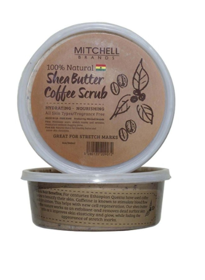 100% Natural Shea Butter Jar Enhanced with Coffee Scrub 240 ML