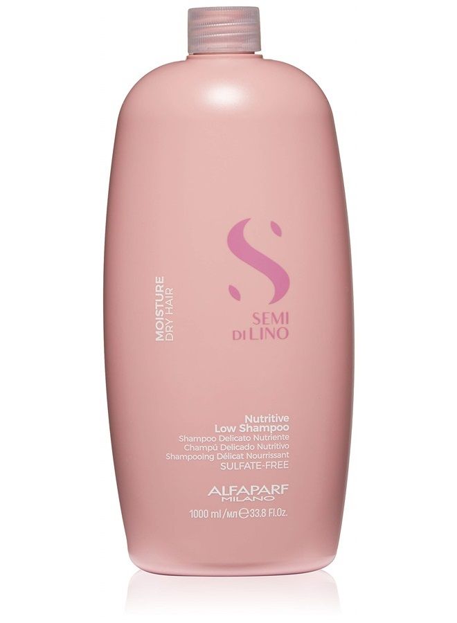 Semi Di Lino Moisture Nutritive Sulfate Free Shampoo for Dry Hair - Paraben and Paraffin Free - Safe on Color Treated Hair - Professional Salon Quality, 33.8 Fl Oz