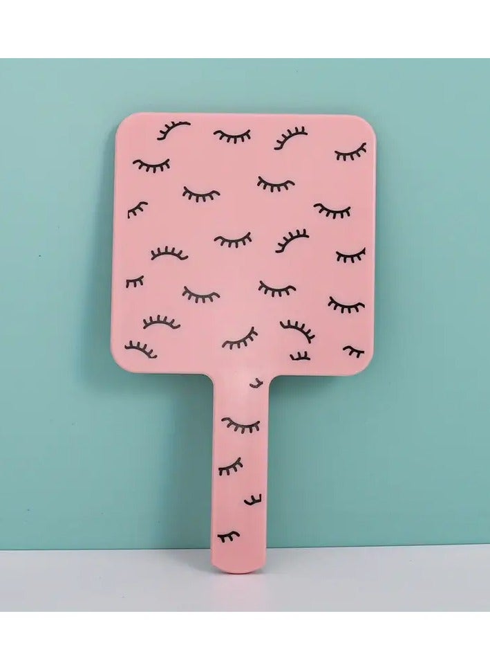 Chic Cartoon-Themed Portable Handheld Makeup Mirror - Compact, Multi-Functional for Travel & On-the-Go Touch-Ups