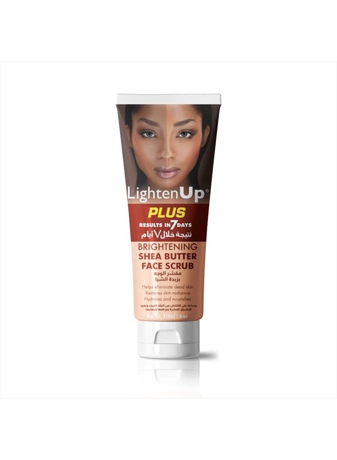 LightenUp Brightening Face Wash - 4 fl oz / 118 ml - Face Scrub Exfoliator, Natural Shower Gel, with Coconut Oil, Papaya, Shea Butter for All Skin Types