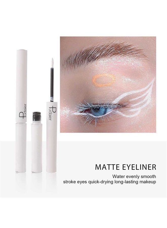 Liquid Eyeliner Matte Eyeliners High Pigment Eye Liner Waterproof Long Lasting Eye Makeup for Women and Girls Pack of 1 (A- White)