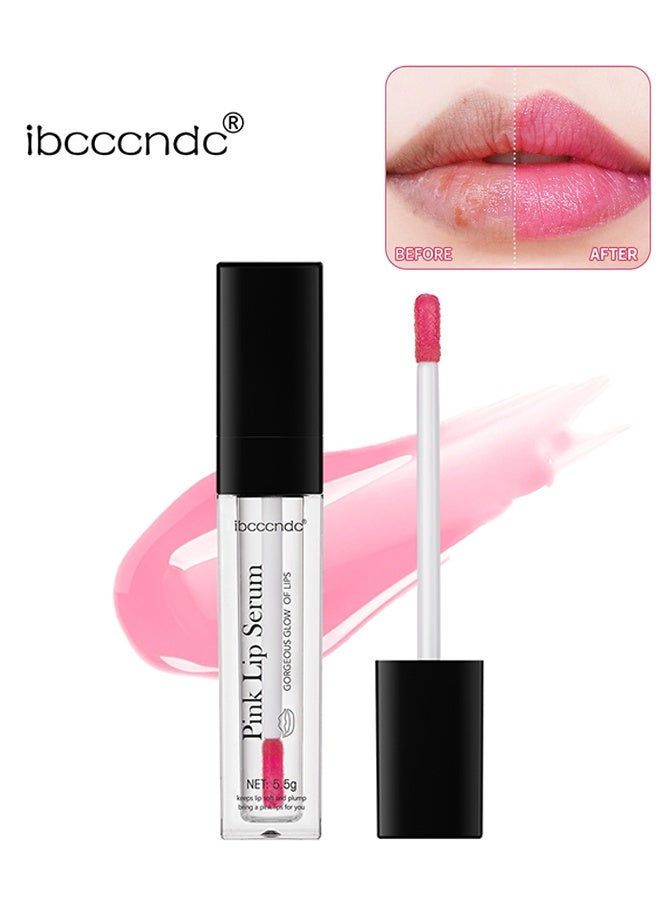 Pink Lip Serum - Color Changing Lip Gloss, Pink Magic Mood Lipstick Hydrating Lip Glow Oil Lip Tint Lip Inks Stain Lip Balm Not Greasy Transparent Plumping Lip Serum for Women Girls Lip Care Products 5.5g