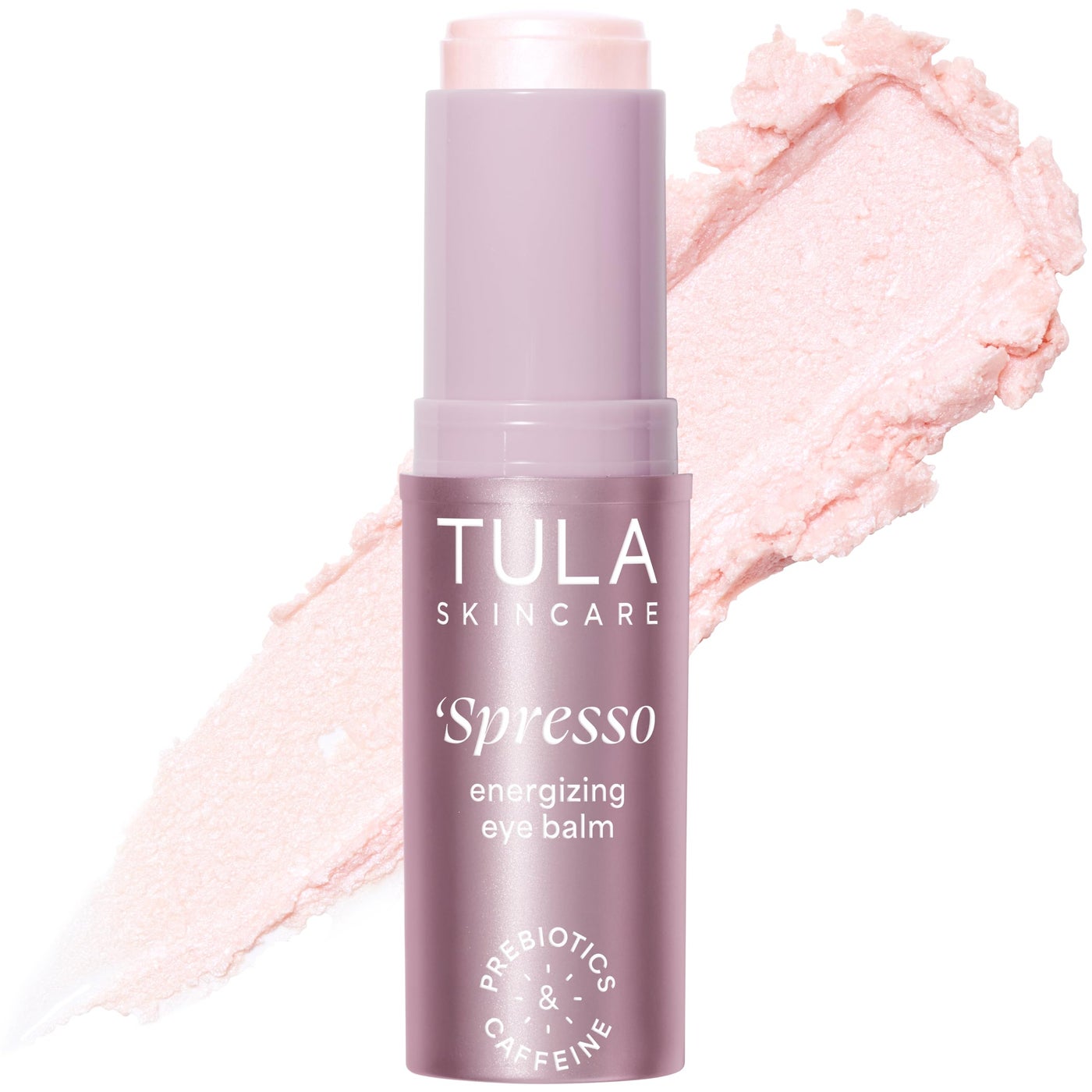 TULA Skin Care â€˜Spresso Energizing Eye Balm, Rose Glow - Energizing & Hydrating Caffeine Under Eye Treatment for Dark Circles, Portable and Perfect to Use On-the-go, 0.35 oz.