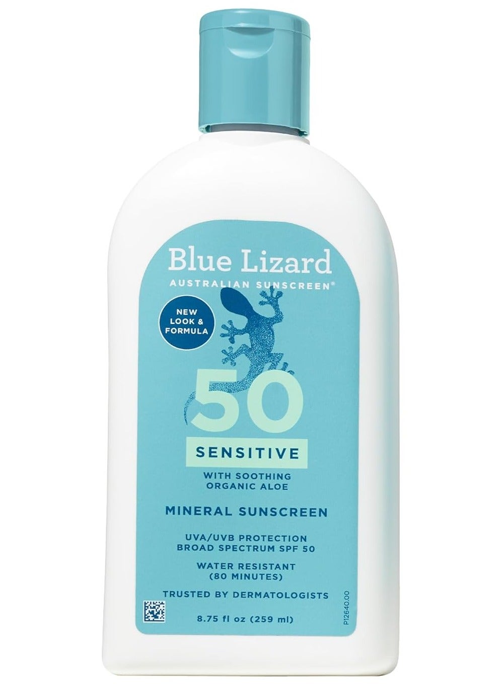 Blue Lizard SENSITIVE Mineral Sunscreen with Zinc Oxide, SPF 50, Water Resistant, UVA/UVB Protection with Smart Bottle Technology - Fragrance Free, 8.75 oz.
