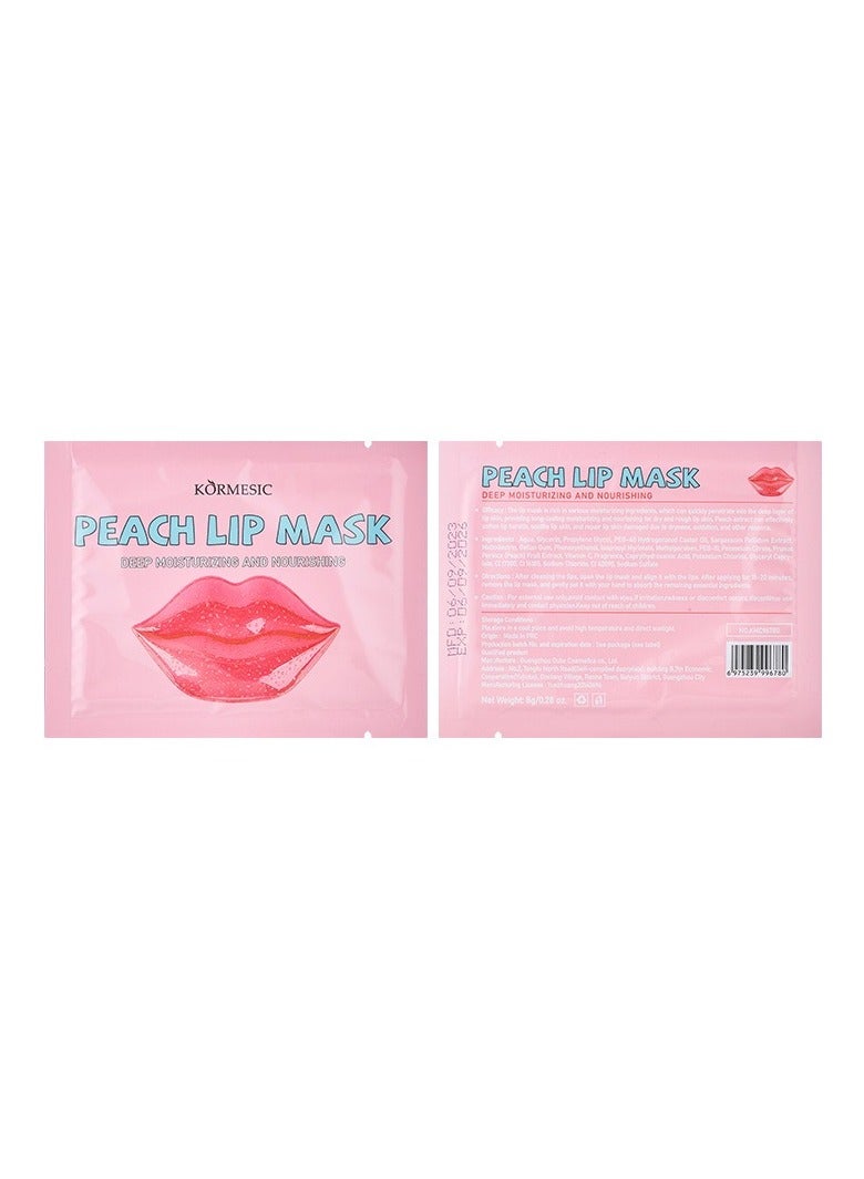 5pcs Peach Lip Mask 8g - Hydrating & Smoothing
