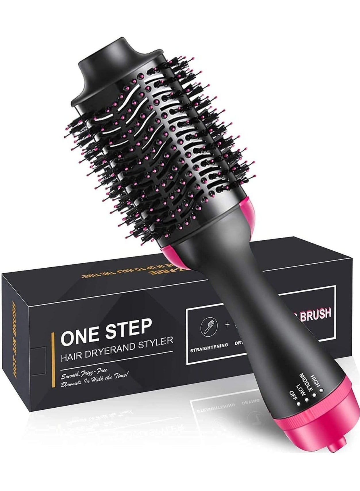 4-in-1 Professional Hair Dryer Brush - One-Step Volumizer Round Brush for Blow Drying