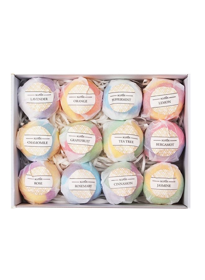 12-Piece Organic Handmade Bath Bombs Gift Set 70g