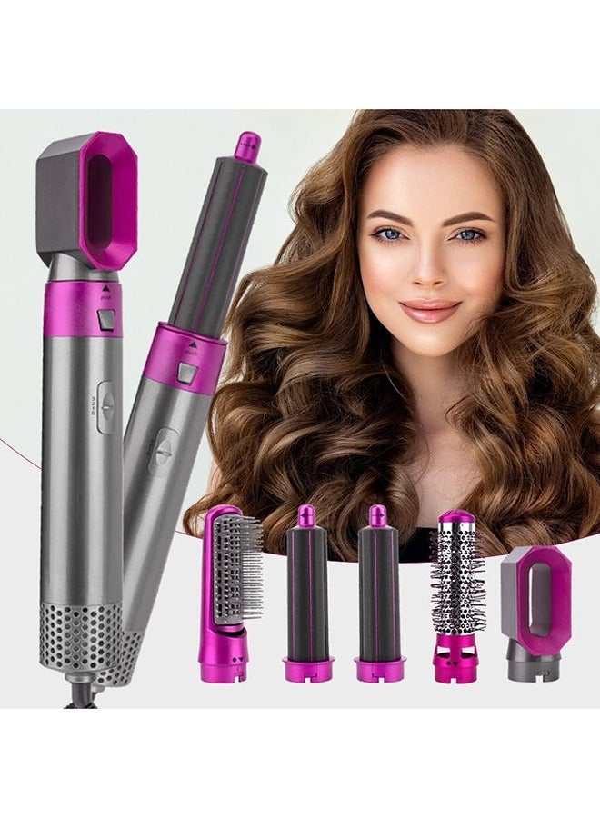 [5 in 1] Blower Brush & Air Styler, [110,000 RPM] High Speed Ionic Hair Dryer, Quick Dry, with Self-Wrap Curler, Volumizing, Smooth