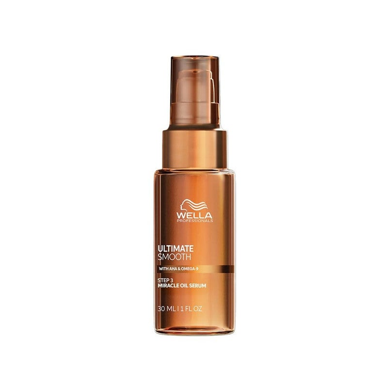 Wella Professionals ULTIMATE SMOOTH Miracle Oil Serum for Dry, Dull & Frizzy Hair, Nourishes, Smooths & Adds a Silky Shine, Color Safe, With Squalane & Omega 9, Heat Protectant, 30ml