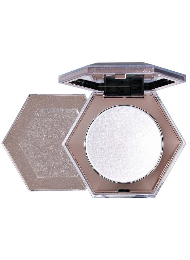 Diamond Bomb，Pearl White Shimmer Glitter Highlighter Highlight Makeup Contour Powder,Silver Glitter Highlighter Face Illuminator Highlighter, Highlighter+Makeup iluminadores Illuminator Make Up (Shiny Silver)