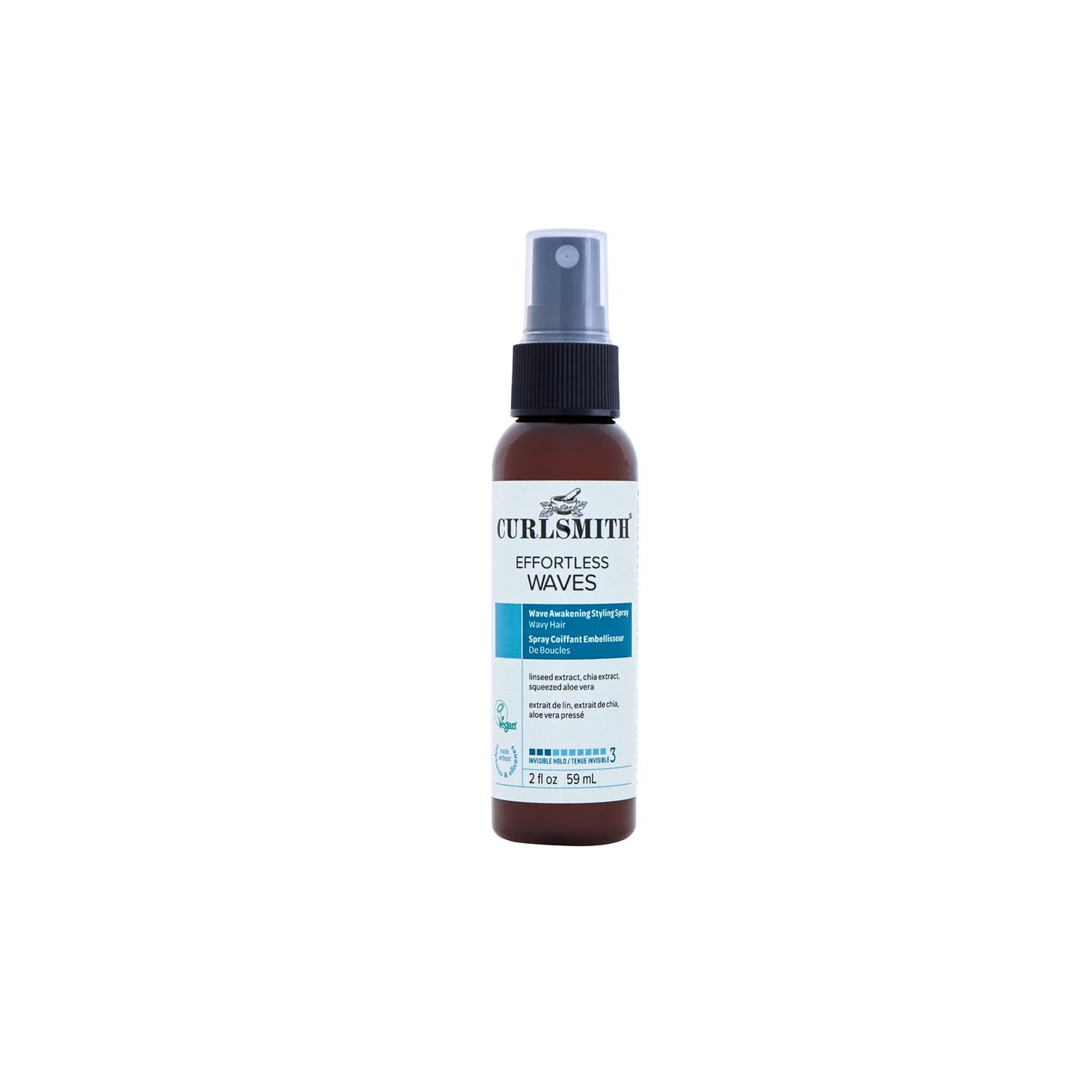 CURLSMITH - Effortless Waves Styling Spray, Lightweight and Moisturising, Reduce Frizz, Natural Look, For Wavy and Curly Hair, Vegan (59ml/2 fl oz) Trial or Travel Size
